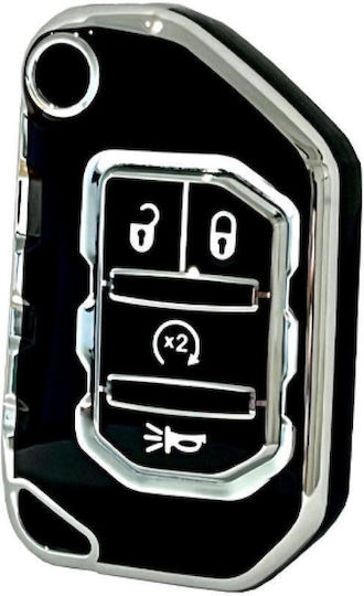 Protective TPU Folding Key Case for Jeep Type 4 Buttons