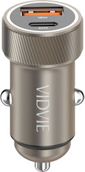 Vidvie Φορτιστής Αυτοκινήτου με Θύρες 1xUSB-A 1xType-C και Καλώδιο Type-C / Lightning Vidvie Φορτιστής Αυτοκινήτου με Θύρες 1xUSB-A 1xType-C και Καλώδιο Type-C / Lightning