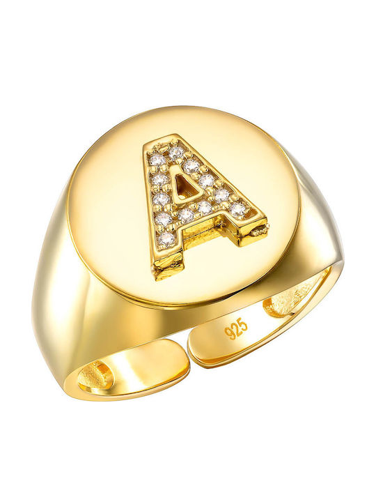 Dio Jewellery Lab Γυναικείο Σεβαλιέ Δαχτυλίδι από Ασήμι Επιχρυσωμένο Dio Jewellery Lab Γυναικείο Σεβαλιέ Δαχτυλίδι από Ασήμι Επιχρυσωμένο