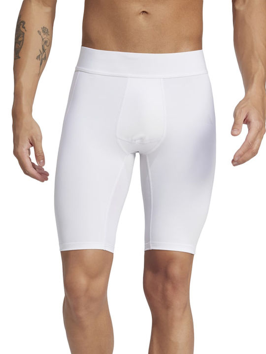 adidas Techfit Ανδρικό Αθλητικό Κολάν Κοντό Λευκό