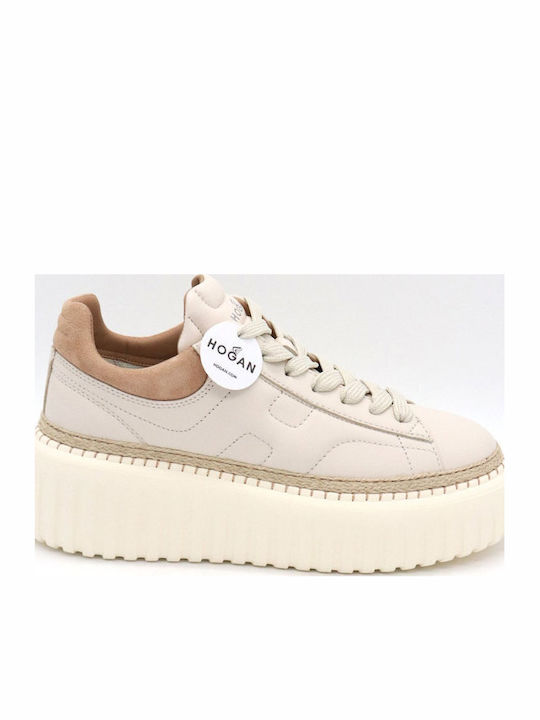 Hogan Allacciato Γυναικεία Sneakers Εκρού