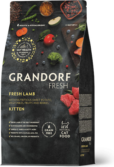 Grandorf Fresh Ξηρά Τροφή για Ανήλικες Γάτες με Αρνί 0.4kg