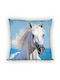 Horses White Cushion Cover 40*40 Cm