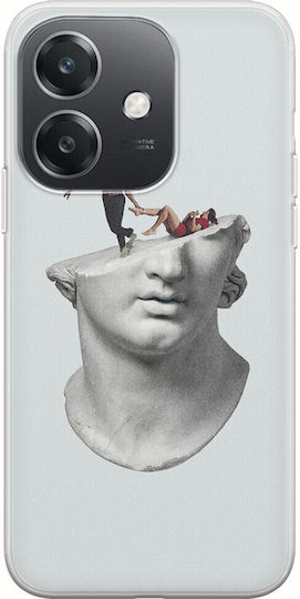 Прозрачен силиконов калъф от гъвкав TPU за Oppo A60 5g с надпис "Get Out My Head"