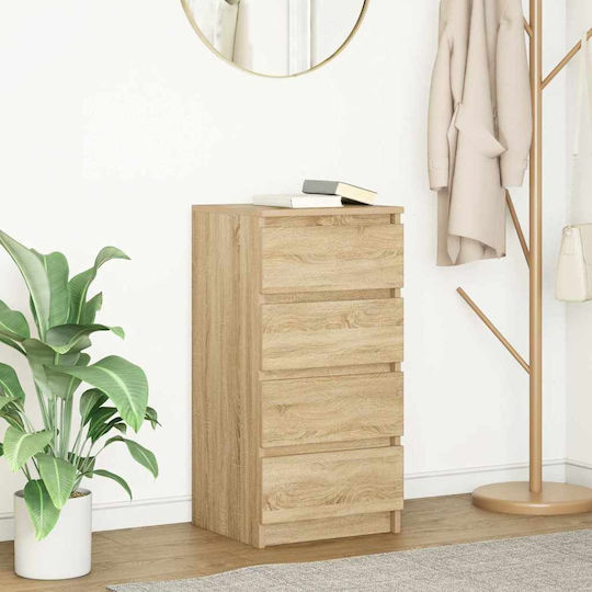 Office Storage Drawer Wooden Brown 37.5x35x76cm