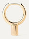 P D Paola Single Earring Hoop made of Silver Gold Plated