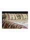Set Cuvertură Decotelia Satin cu Volane Mărime King 220x240 Bej Paisley Vintage Ruby