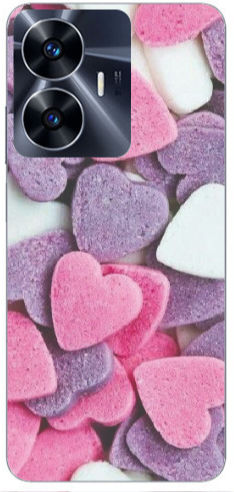 Realme Note 50 Sponge Hearts Transparent Silicone TPU Case