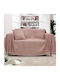 Lino Home Valio Three-Seater Sofa Throw Chenille 180x300cm Dusty Pink