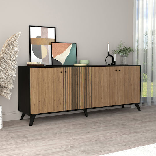 Μπουφές Kruden Ξύλινος Μαυρο-φυσικό 180x40x78cm Μπουφές Kruden Ξύλινος Μαυρο-φυσικό 180x40x78cm