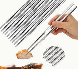 5 Pairs of Stainless Steel Chopsticks Spices Bazaar