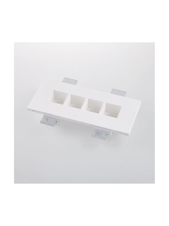 Fan Europe Rectangle Plaster Recessed Spot 27x12cm. 1pcs