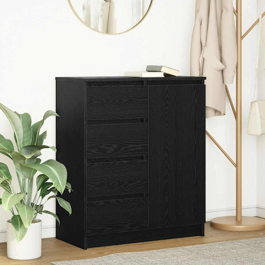 Office Storage Drawer Wooden Black Oak 71x35x84cm