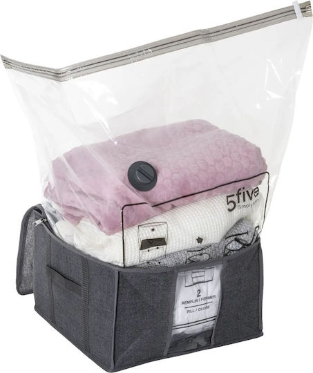 5Five Storage Case For Clothes Airtight and with Vacuum in Gray Color 80x80x38cm 1pcs