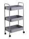 Sidirela Plastic Kitchen Trolley 3 Tiers Gray 44.5x29.5x79cm
