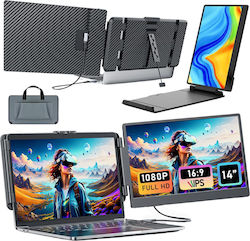 Extender ecran portabil pentru laptop Visionhub, monitor extensibil de 14 inci FHD 1080p IPS, compatibil cu laptopuri de 13 inci până la 17 inci, ecran dublu pliabil 360 de grade, compatibil cu iOS, Android, Windows, Mac, porturi USB-C HDMI, plug and play Extender ecran portabil pentru laptop Visionhub, monitor extensibil de 14 inci FHD 1080p IPS, compatibil cu laptopuri de 13 inci până la 17 inci, ecran dublu pliabil 360 de grade, compatibil cu iOS, Android, Windows, Mac, porturi USB-C HDMI, plug and play