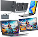 Expandable Portable Laptop Monitor Visionhub 14-inch Fhd 1080p Ips Screen Extender 13-inch To 17-inch Laptops 360-degree Foldable Dual-screen Compatible Ios Android Windows Mac Usb-c Hdmi Ports Plug Play
