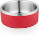 Edelstahl Schalen Futter für Hund & Katze 2x 22cm in Rot Farbe