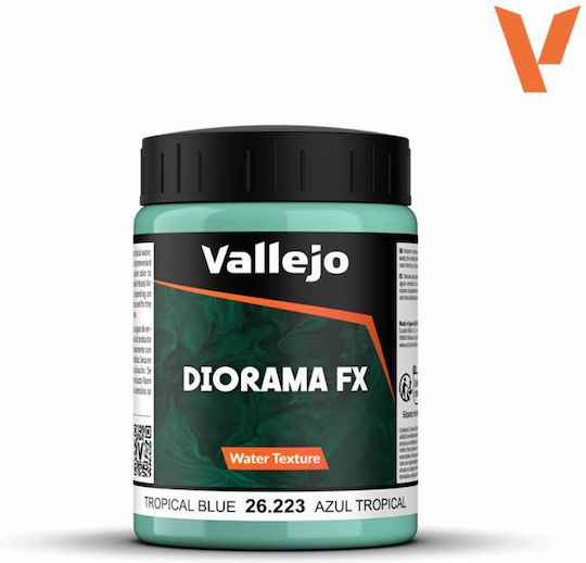 Acrylicos Vallejo Diorama Fx - Water Texture: Tropical Blue (200ml) Боя за Моделизъм Tropical Blue 200мл