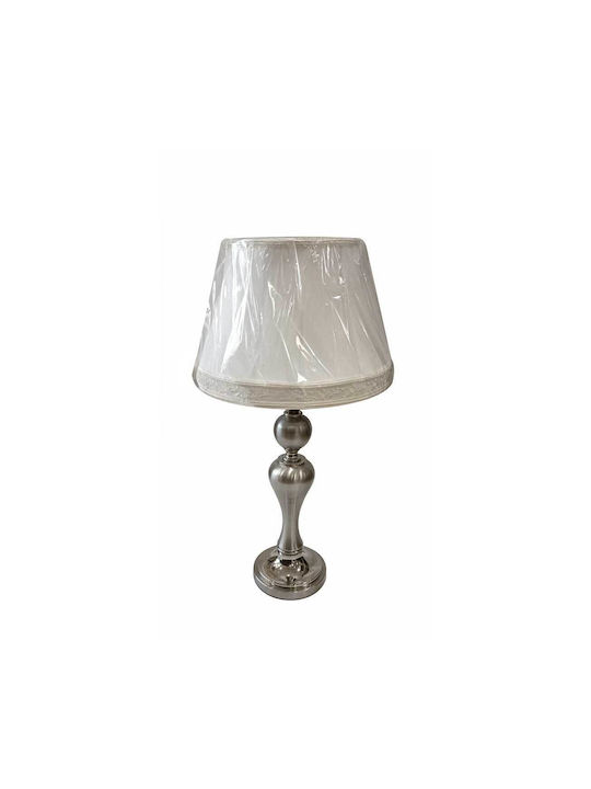 Metall Tischlampe mit Silber Schirm und Basis