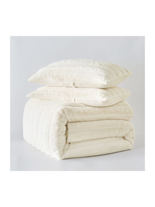 Liolios Home Duvet Cover Queen 240x260cm Volcano Cream