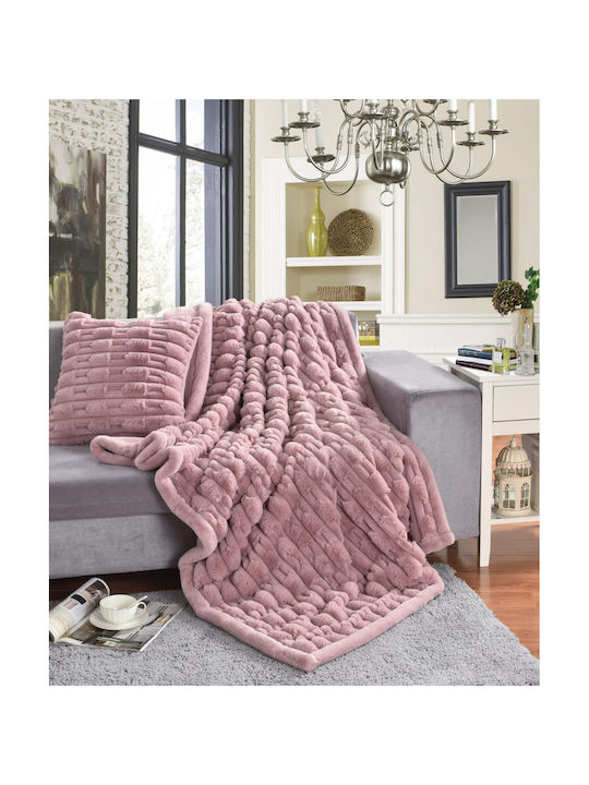 Liolios Home Sofa Cushion Boggi From Furry Amethyst 30x45cm