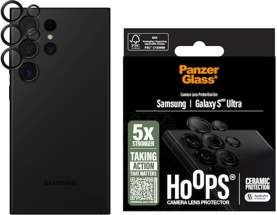 PanzerGlass Hoops Ceramic Προστασία Κάμερας Tempered Glass Μαύρο για το Galaxy S 2025 Ultra