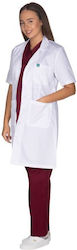 Alezi Women's White Medical Dressing Gown Cotton and Polyester