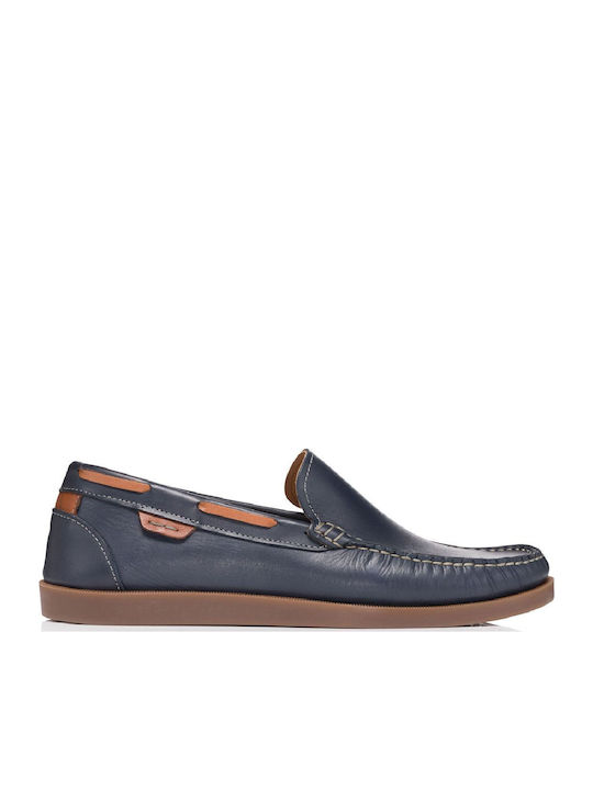 Antonio Shoes Men's Leather Moccasins Blue