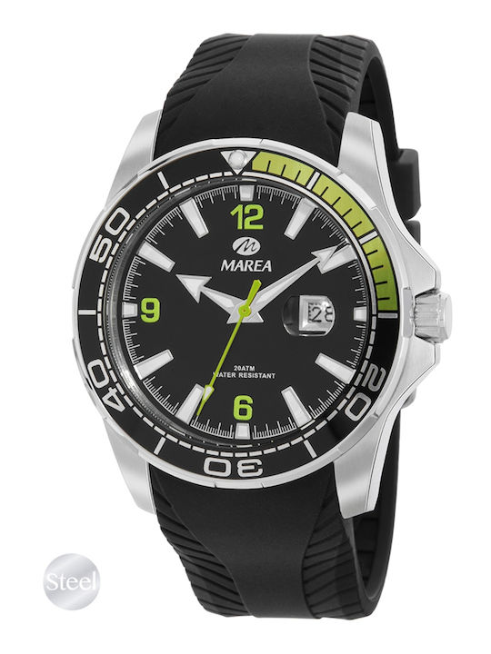 Marea Men's Watch Battery with Black Rubber Strap