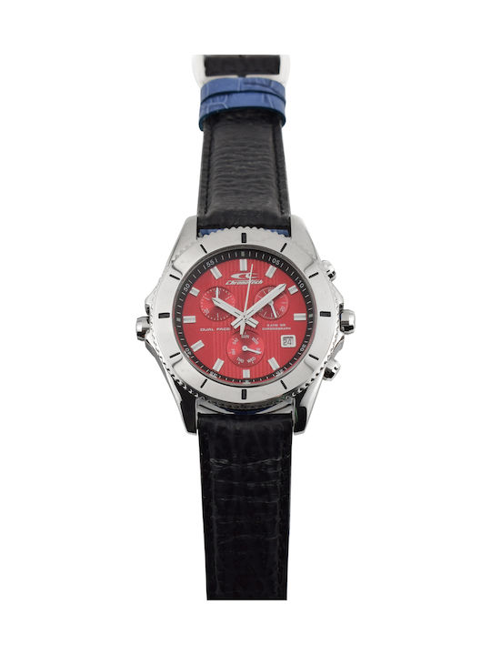 Chronotech Men's Watch 40mm Battery with Black Leather Strap