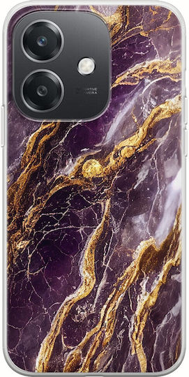 Cracked Marble Purple Gold Oppo A60 5G Flexible TPU Transparent Silicone