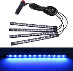 4 1 Universal Car Led Atmosphere Lights Multicolor Decorative Light 48leds Smd-5050 Lamps Dc 12v 3.7w Ice Blue Light