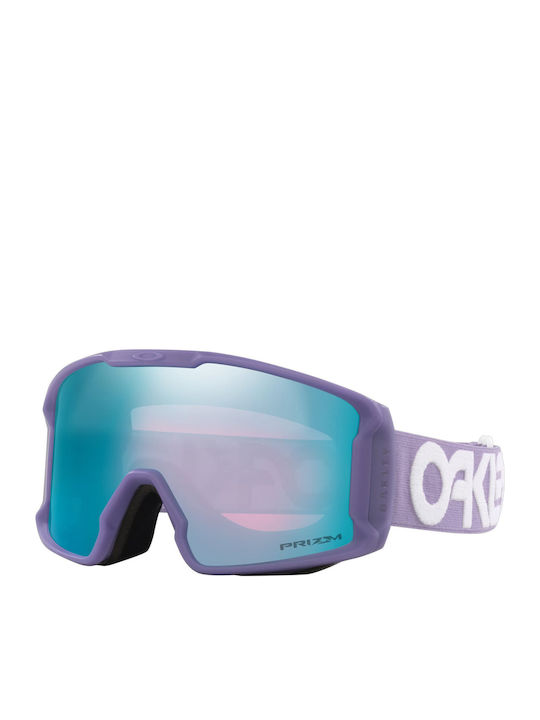 Oakley Line Miner Μάσκα Σκι & Snowboard Ενηλίκων Μωβ με Φακό Polarized σε Μπλε Χρώμα