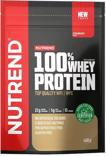 Nutrend 100% Whey Πρωτεΐνη Ορού Γάλακτος Χωρίς Γλουτένη με Γεύση Φράουλα 400gr