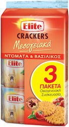 Elite Crackers Μεσογειακά Με Ντομάτα & Βασιλικό 3x105gr