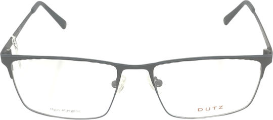 Dutz 764 C95 Men's Metal Prescription Glasses Rectangular Black
