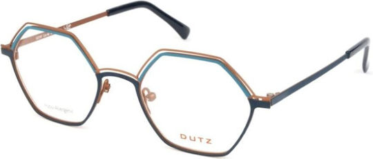 Dutz 797 C46 Γυναικεία Μεταλλικά Γυαλιά Οράσεως Πολύγωνα Μπλε