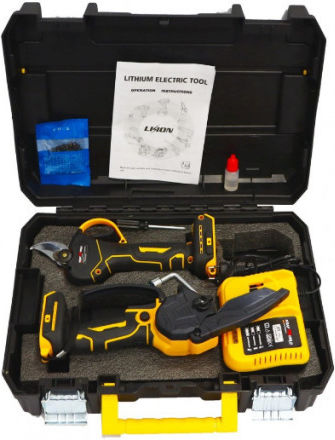 Kraft World TOOLS-B-116 Сет Верижен трион & Ножица за подрязване 36V с 2 батерии 5Ах