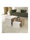 Rectangular Zigon Set Bentil Wooden Sonoma-White 3 Pieces L65xW35xH45cm