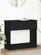 Wooden Console Table Black Velvet-Black Metal L85.5xW38.5xH74.5cm