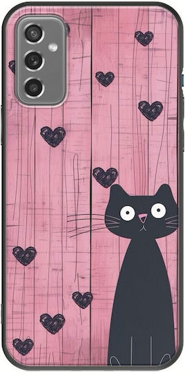 Valentine's Day Cat Is Love Case for Samsung Galaxy M13 4G Black TPU Black Silicone