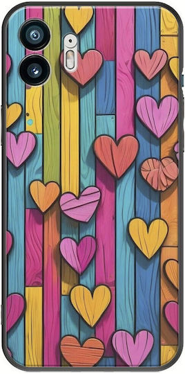Carcasă din silicon TPU negru pentru Valentine's Day Wooden Love Nothing Phone 2