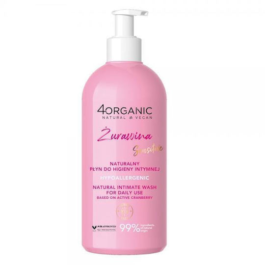 4Organic Течност за Нежно Антисептичен на Интимна Хигиена 350ml