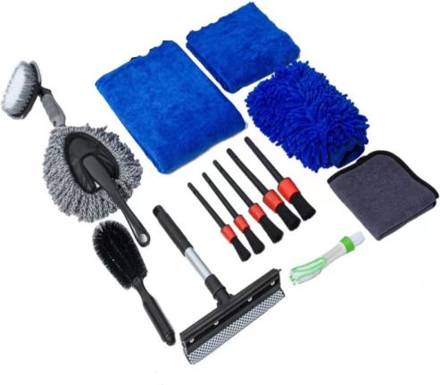 14-tlg. Auto-Waschhandschuh-Set Doppelseitiges Wischertuch