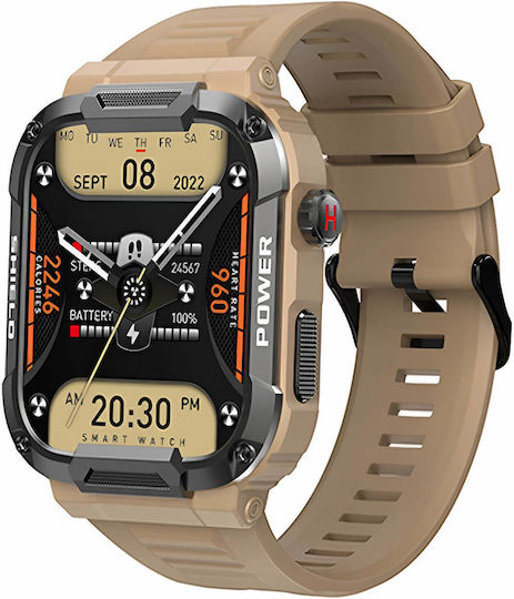 Mk66 1.85 Inch Color Screen Smart Watch Support Heart Rate Monitoring Blood Pressure Monitoring Yellow