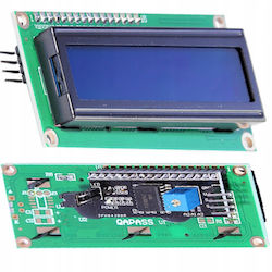 LCD дисплей 2x16 HD44780 син I2C конвертор запоен вътре