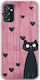 Valentine's Day Cat Is Love Samsung Galaxy M52 5G Flexible TPU Transparent Silicone Case