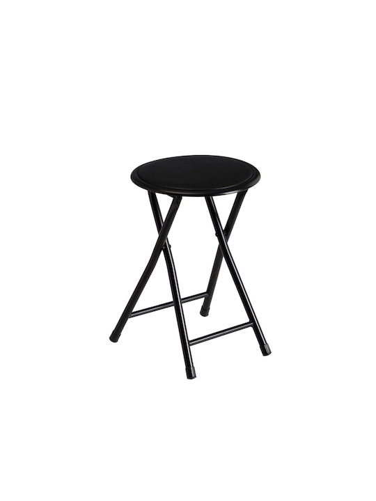 Stool For Living Room Black Velvet-Black Metal 45x30x30cm