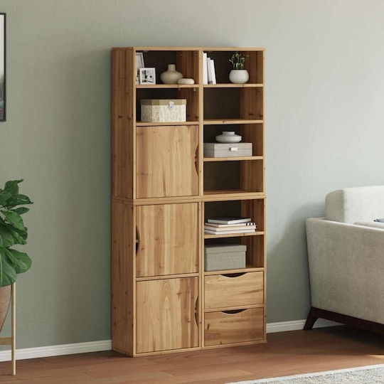 Μπουφές από Μασίφ Ξύλο με Συρτάρια Καφέ 40x24x79cm